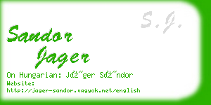 sandor jager business card